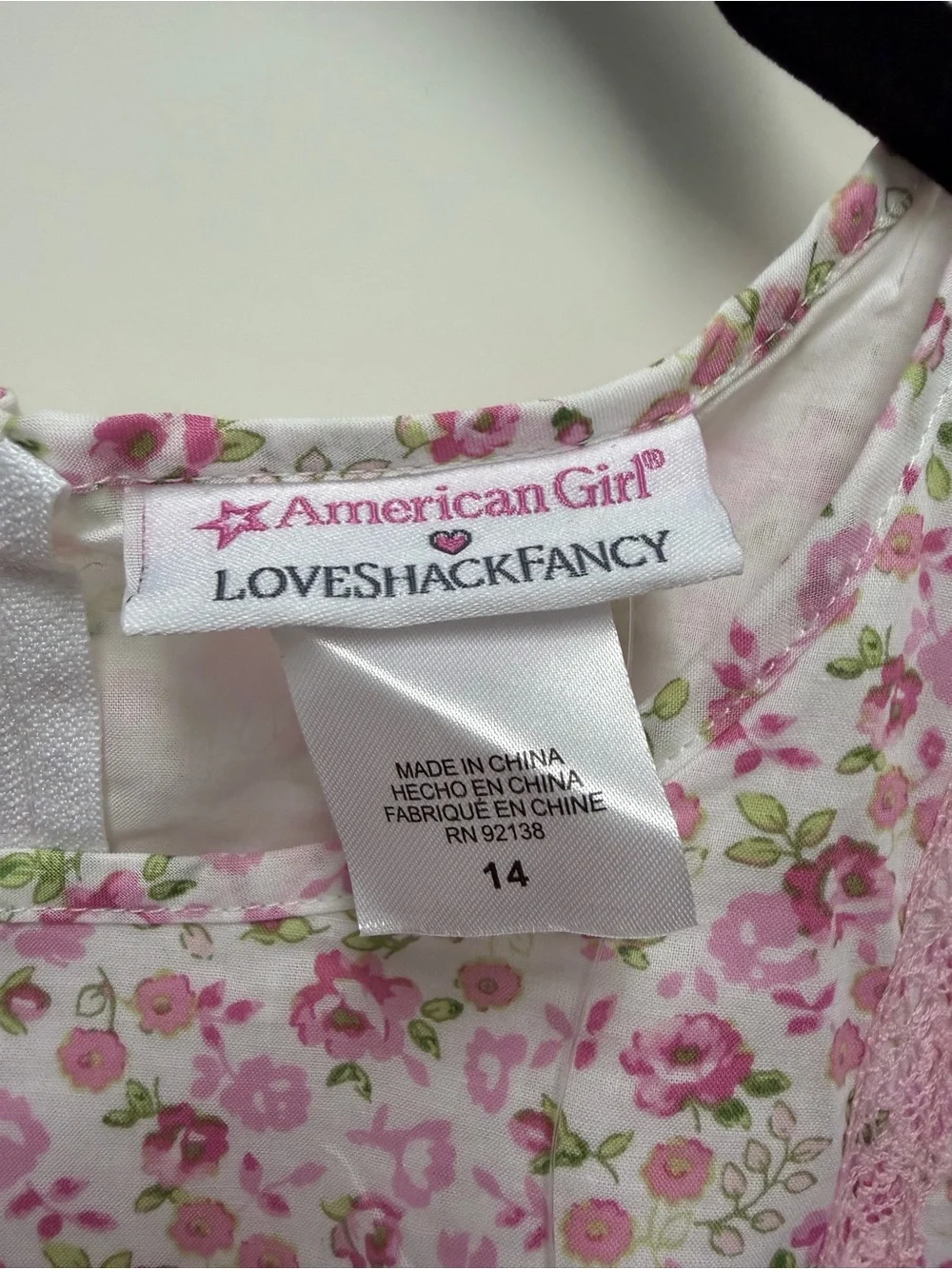 NWT American Girl x LoveShack Fancy Pink Floral Ruffle Sleeve Dress